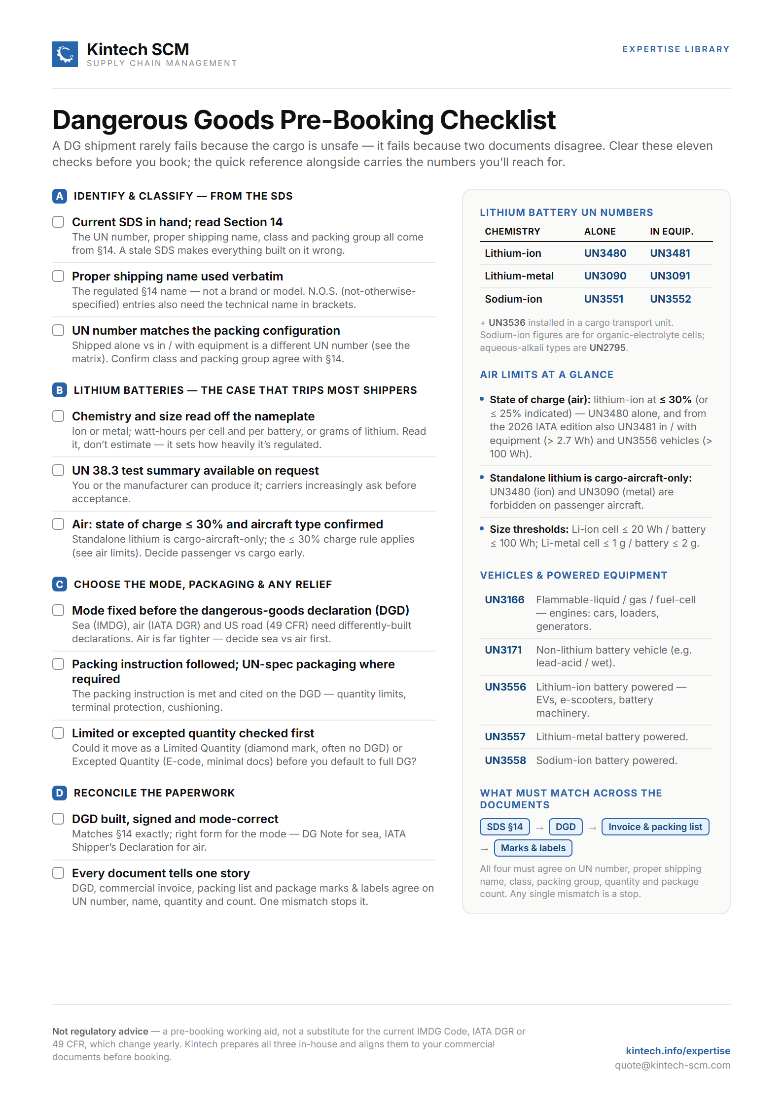 Dangerous Goods Shipping Checklist preview